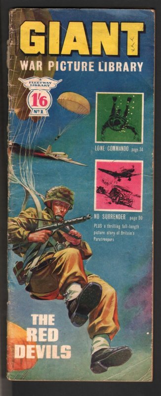 Giant War Picture Library #1 1964-1st issue-wraparound paratrooper cover-G/VG