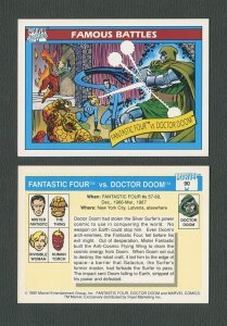 1990 Marvel Comics Card  #90 ( Fantastic Four vs Dr Doom) / NM-M