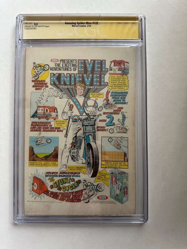 (1974) AMAZING SPIDERMAN #129 CGC SS x3 (Romita Conway Thomas) 5.5! 1st PUNISHER