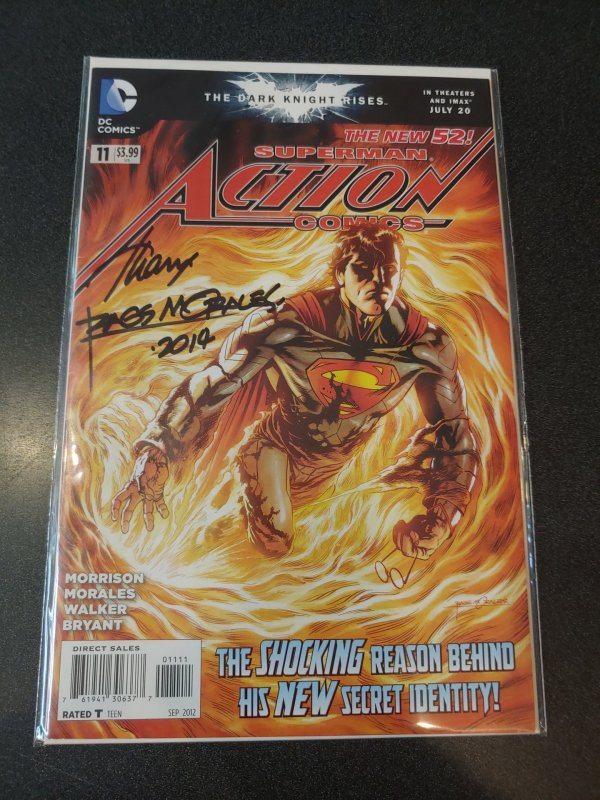 ​ACTION COMICS #11 SIGNED BY RAGS MORALES WITH COA