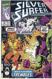 SILVER SURFER 52 Signed By Ron Lim Gauntlet  Crossover! Drax & Firelord 1992