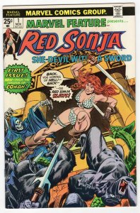 Marvel Feature #1 VINTAGE 1975 Marvel Comics 1st Solo Red Sonja