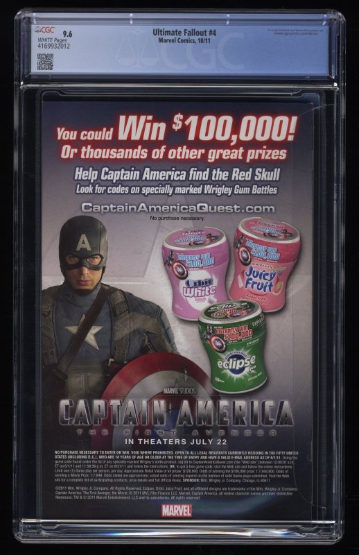 Ultimate Fallout #4 CGC NM+ 9.6 1st Print 1st Appearance Miles Morales!