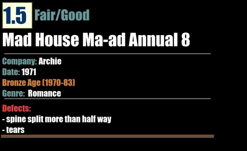 Mad House Ma-ad Annual 8 (1971) FR/GD Bronze Age Archie comic