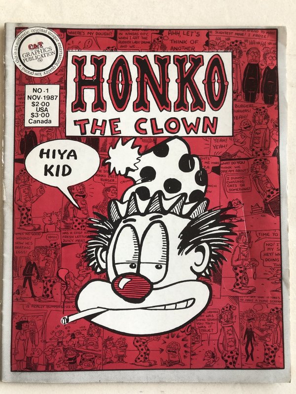 Honko the clown 1,F, rare indie Clown who smokes!