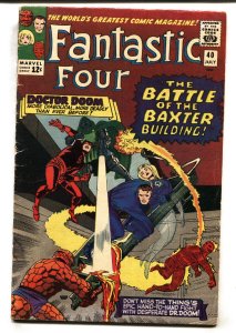 FANTASTIC FOUR #40 --comic book --1965--DR DOOM--DAREDEVIL--JACK KIRBY