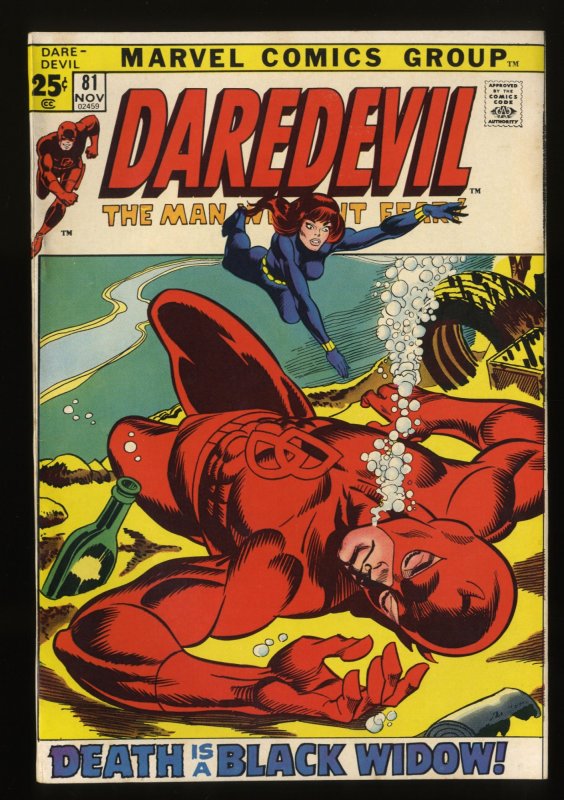 Daredevil #81 VF 8.0 1st Black Widow Story Team-up!  Marvel!