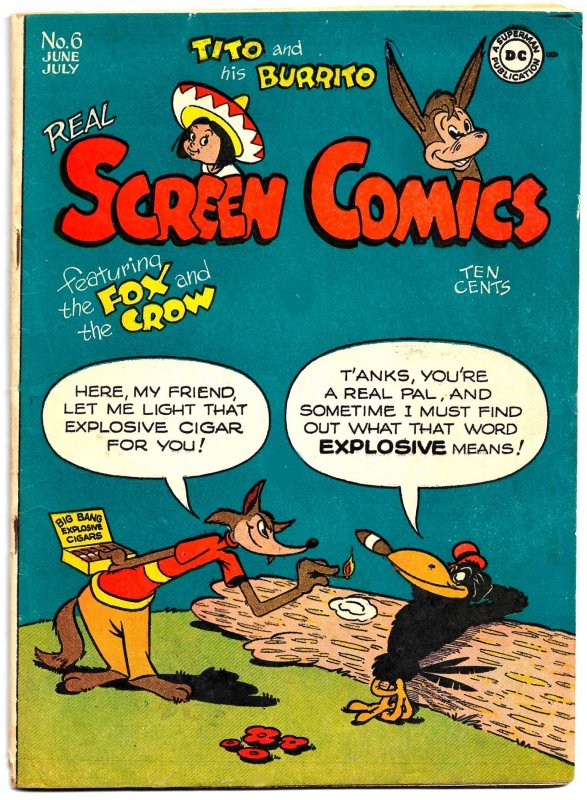 REAL SCREEN COMICS #6 (Jun1946) 5.0 VG/FN   52 riotous pgs of FOX & CROW & Co.!