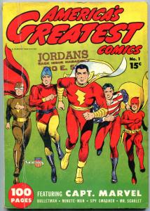 America's Greatest Comics #1 1941-Captain Marvel- Bulletman- Minuteman VG