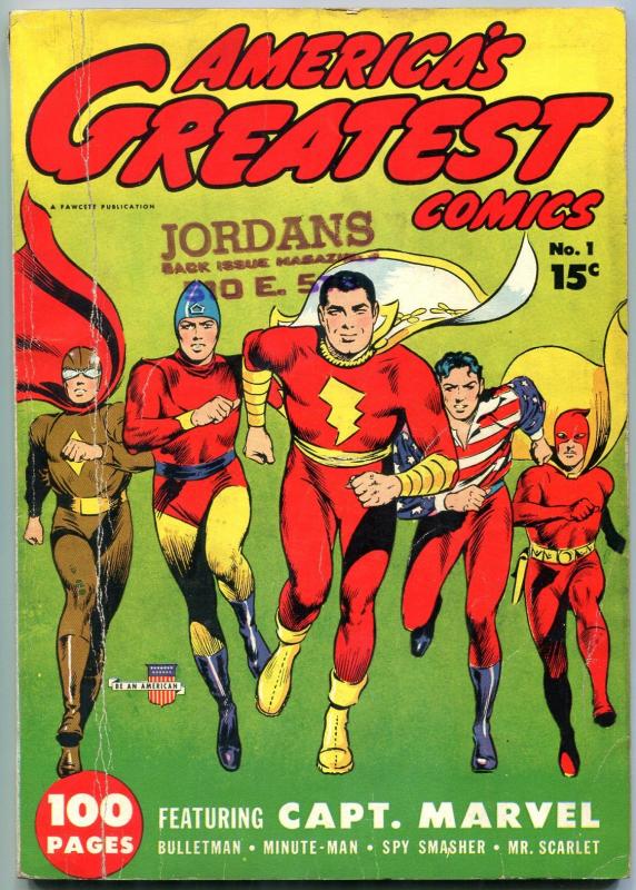 America's Greatest Comics #1 1941-Captain Marvel- Bulletman- Minuteman VG