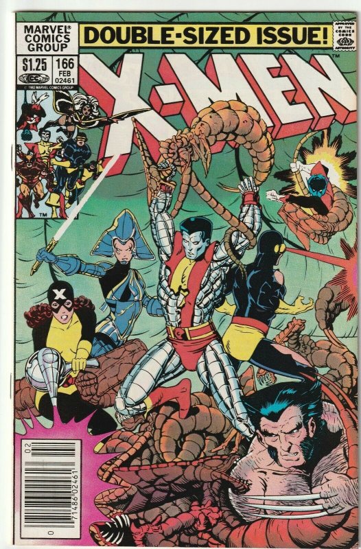 X-Men # 166 Newsstand Cover CPV VF/NM Marvel 1983 1st App Of Lockheed [G8]