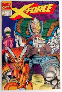 X-Force #1, 1st comic to be sold polybagged with a trading card