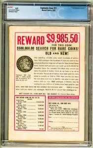 Fantastic Four #11 (1963) CGC 4.5! 1st Appearance of Impossible Man!