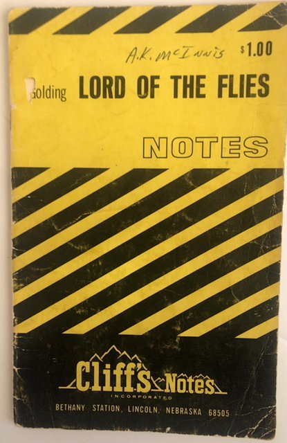 Lord of the Flies-Cliffs Notes 1964,C all my Biblio!