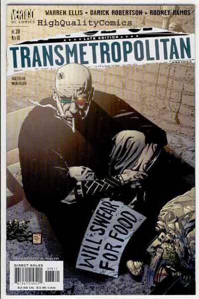 TRANSMETROPOLITAN #38, NM+, Warren Ellis, Ramos, Vertigo, 1997, Darick Robertson