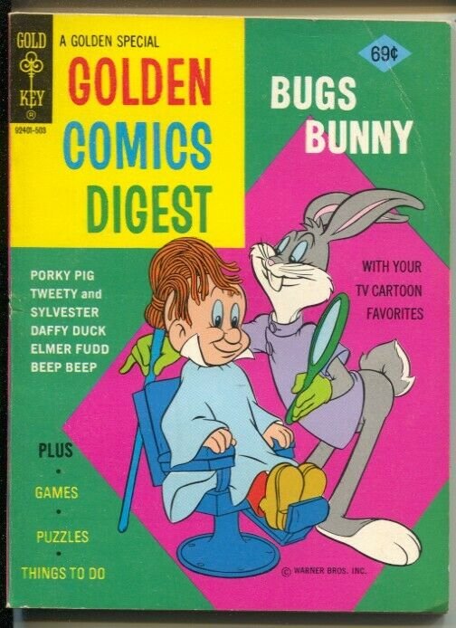 Golden Comics Digest #42 1970's-Bugs Bunny-Elmer Fudd-barber shop-FN