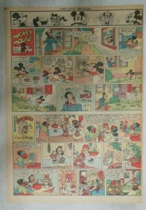 Mickey Mouse Sunday Page by Walt Disney from 9/30/1945 Tabloid Page Size 