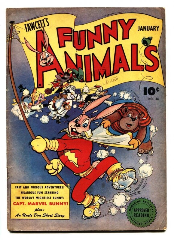 Fawcett's Funny Animals #34--1946--Capt. Marvel Bunny --Golden Age--Funny Ani...