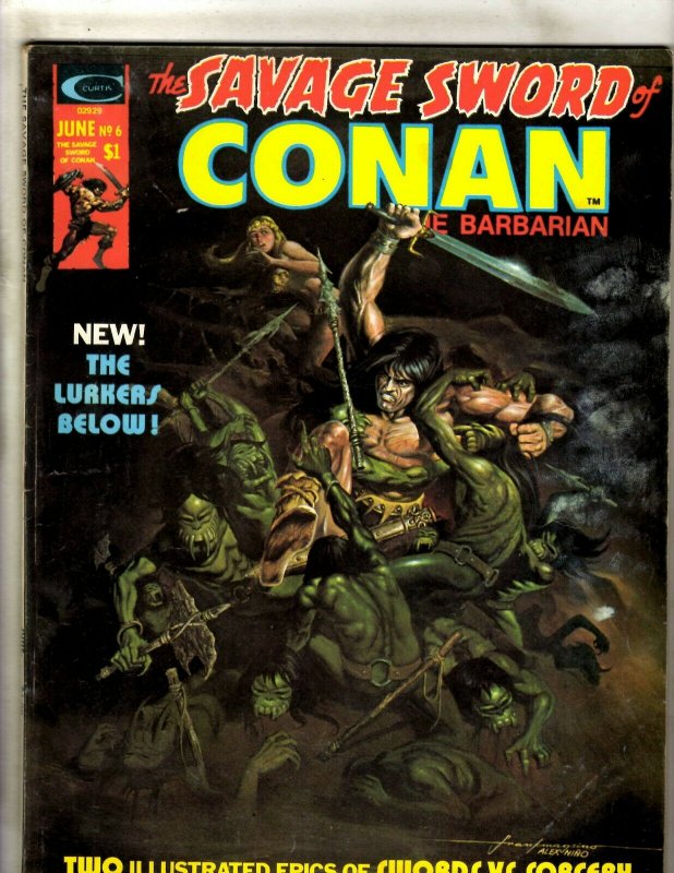 5 Marvel Comics Magazines Savage Sword Conan # 7 + Savage Tales # 6 7 8 10 RS3