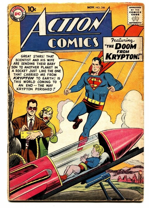 ACTION COMICS #246 comic book 1958-DC COMICS-SUPERMAN-KRYPTON DOOM