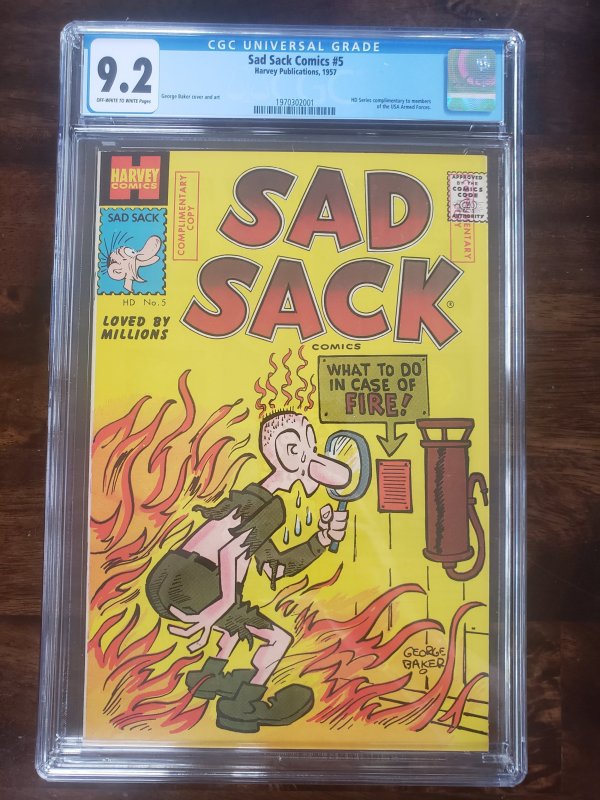 Sad Sack Comics 5 CGC 9.2 complimentary US Armed Forces copy