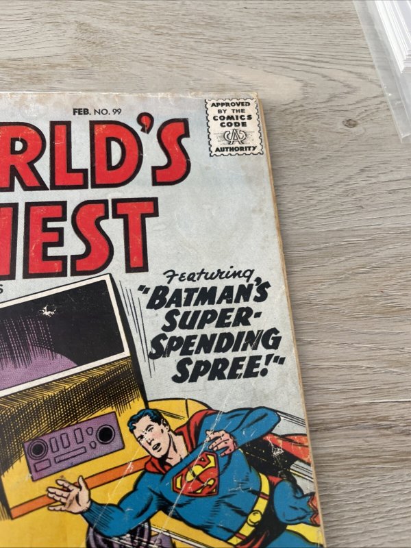 World's Finest Comics #99  DC Comic 1959 CENTERFOLD DETACHED