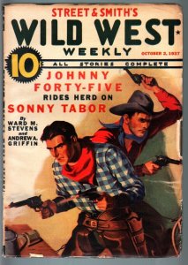 WILD WEST WEEKLY-10/2/1937-PULP-JOHNNY FORTY-FIVE-SONNY TABOR FN