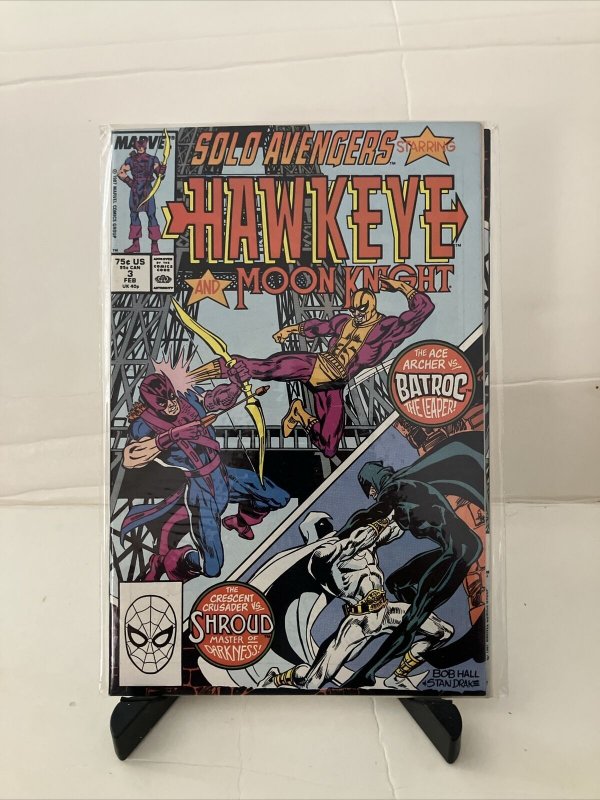 Solo Avengers Hawkeye Issue #3 Marvel Comics 1988 with Moon Knight