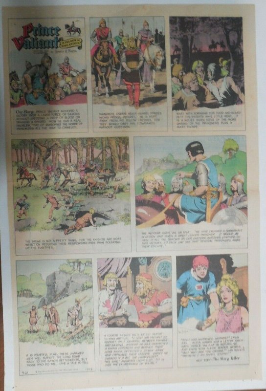 Prince Valiant Sunday #1702 by Hal Foster from 9/21/1969 Rare Full Page Size !