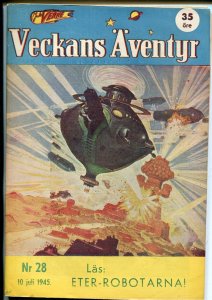 Jules Verne Veckans Aventyr Vol.6 #28 1945-Swedish-comics-Batman-Superman-VF