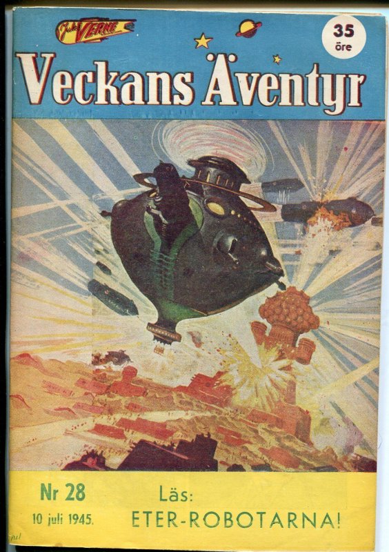 Jules Verne Veckans Aventyr Vol.6 #28 1945-Swedish-comics-Batman-Superman-VF