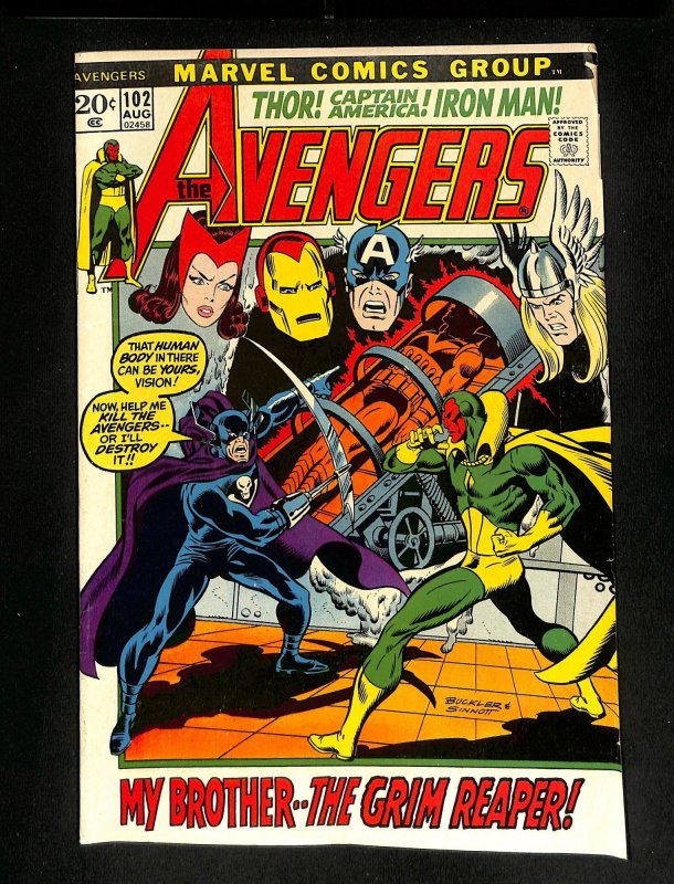 Avengers #102 Roy Thomas! Grim Reaper! Sentinels!