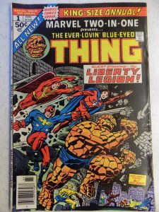 MARVEL TWO-IN-ONE KING SIZE ANNUAL # 1 THING LIBERTY LEGION NICE COPY