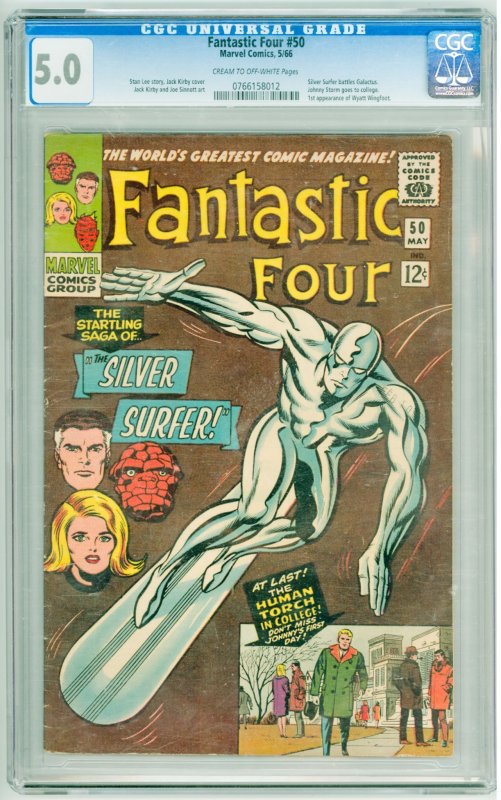 Fantastic Four #50 (1966) CGC 5.0! small crack bottom of slab