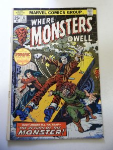 Where Monsters Dwell #32 (1974) VG Condition