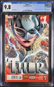 Marvel Comics Thor #1 CGC 9.8 2014 Jane Foster becomes Thor MCU