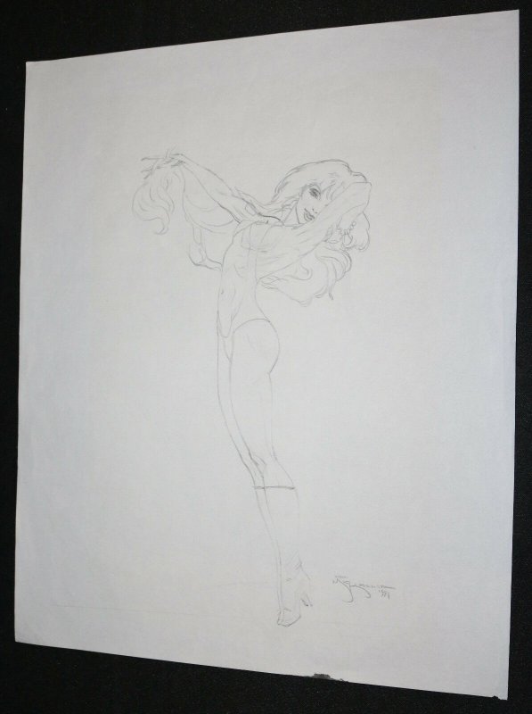 Vampirella Mourning in America #1 Pencil Cover Prelim - 1991 art by Mike Kaluta