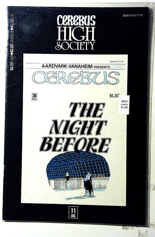 Cerebus High Society #11 1990 Aardvark-Vanaheim Reprints #36 Night Before Comic