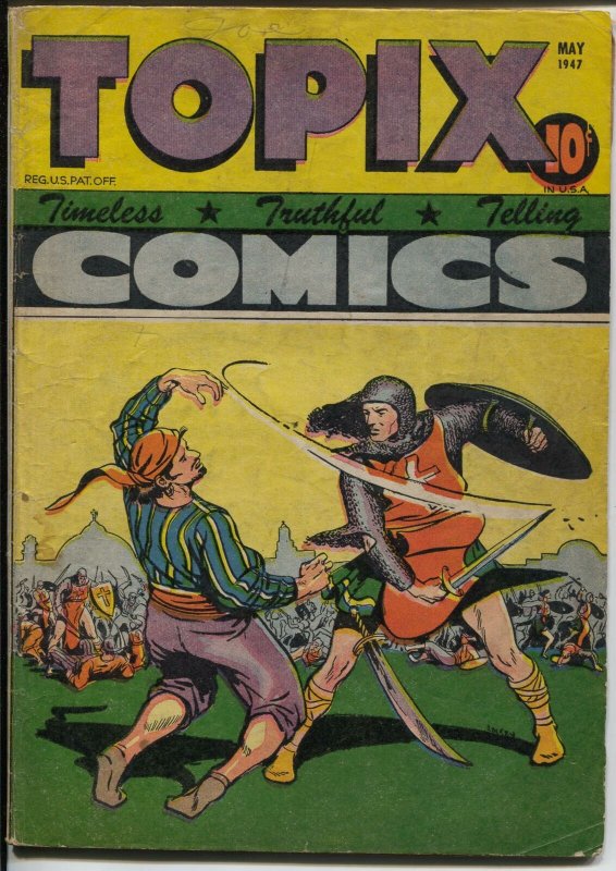 Topix Vol. 5 #8 1947-Crusader vs pirate-King of Kings Part 2-VG