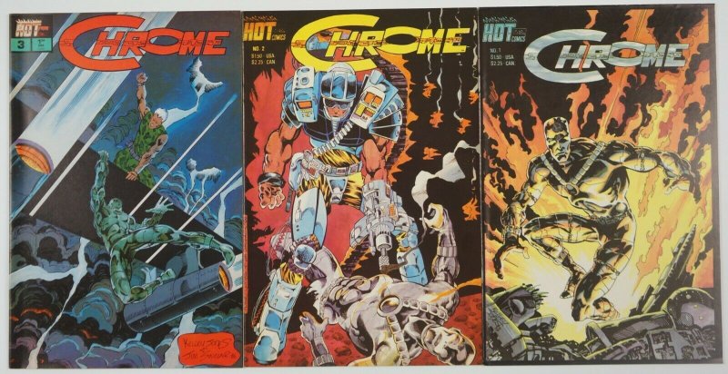 Chrome #1-3 VF/NM complete series - early work by kelley jones from 1986 set 2