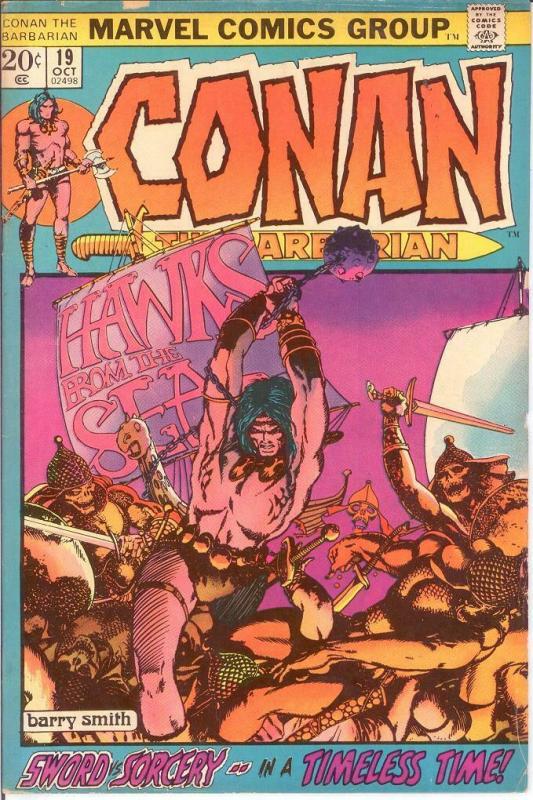 CONAN THE BARBARIAN 19 G+ Oct. 1972 SMITH