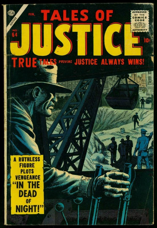 Tales of Justice #64 1957- Atlas Crime Comic- Reed Crandall- Severin VG