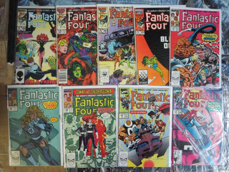 Fantastic Four Lot of 9 Issues #286-341 Mixed Return of Phoenix, She-Hulk Ultron