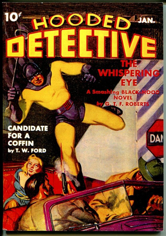 Hooded Detective 1/1942- High Adventure-pulp reprint-Whispering Eye-NM