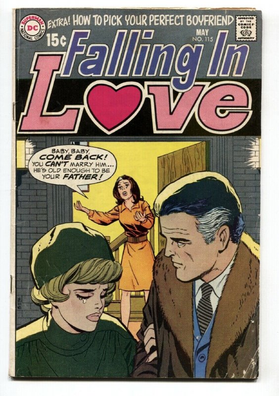 FALLING IN LOVE #115 1970-DC ROMANCE COMIC GIRL TEARS VG