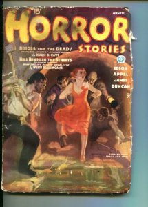 HORROR STORIES-08/1935-PULP-WEIRD MENACE-VIOLENCE-TERROR-CAVE-RARE-fr/good