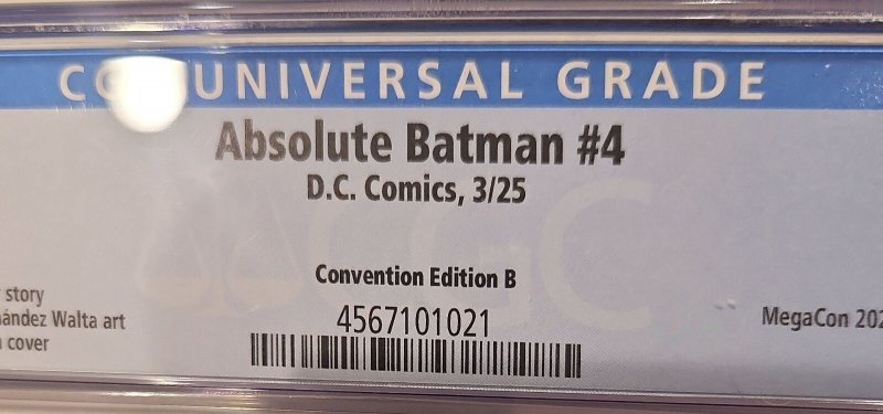 Absolute Batman #4 Mico Suayan Convention Exclusive Virgin Variant Cover CGC 9.6