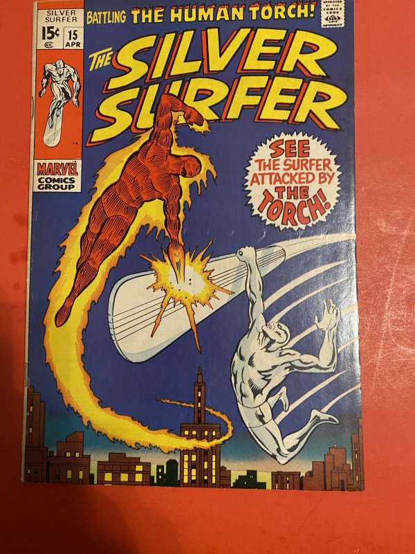 The Silver Surfer #15 (1970)namor vs human torch Key