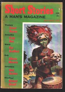 Short Stories 6/1958-Skull cover-Pulp fiction by Ray Bradbury-Craig Rice-Erne...