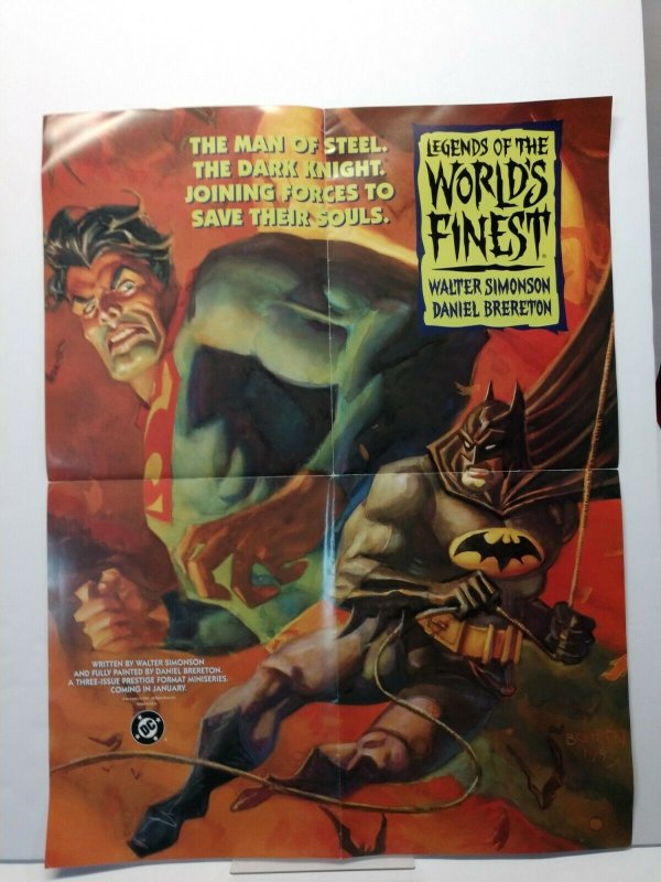 Rare! Worlds Finest 1993 Batman Superman Walt Simonson Brereton DC PROMO Poster